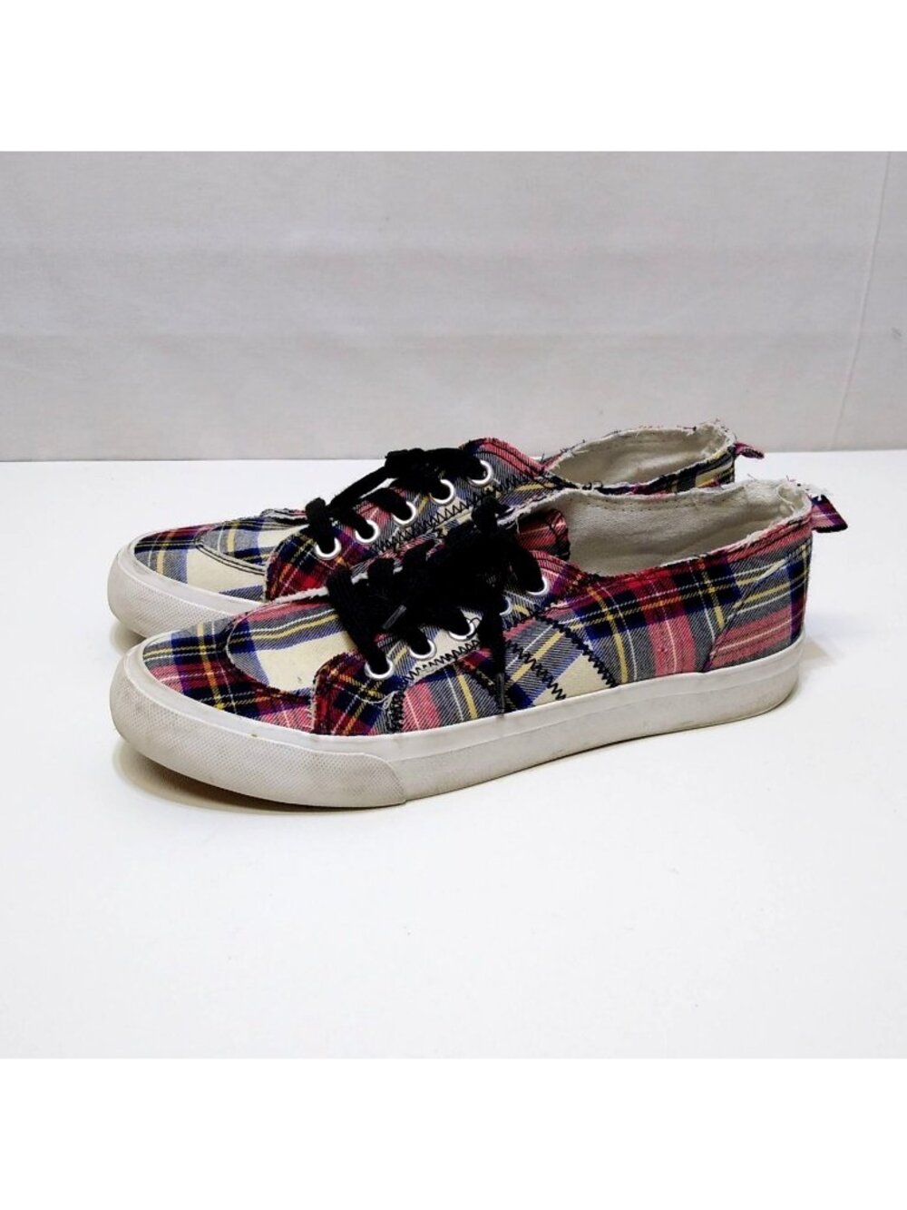 Jellypop Plaid Canvas Comfort Fit Women's 8.5M Sneakers Everyday Go Fasters VGC